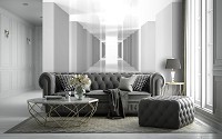 3D Флизелиновые фотообои 368 x 280 см Бело-серый геометрический тоннель (13800V10)+клей