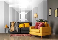 Три д флизелиновые фотообои 416 x 254 см Бело-серый геометрический тоннель (13800VEXXXL)+клей