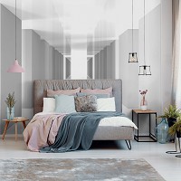 Флизелиновые фотообои 3 д 416 x 290 см Бело-серый геометрический тоннель (13800VEXXXXL)+клей