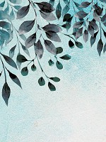 Флизелиновые фото обои 184x254 см Нарисованные листья на светло зеленой стене (13802V4A)+клей - вид 1 миниатюра