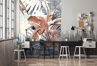 Флизелиновые ретро фото обои 206x275 см Листья (13805VEA)+клей