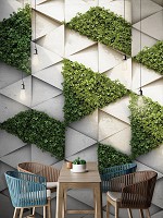 Флизелиновые фото обои 3d 206 x 275 см Бетонные треугольники и зеленая трава (13806VEA)+клей