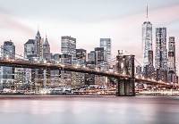 Флизелиновые фотообои Манхэттен 368 x 254 см Город - Бруклинский мост на рассвете (13808V8)+клей - вид 1 миниатюра