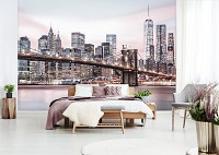 Флизелиновые фото обои с изображением города 254 x 184 см Бруклинский мост на рассвете (13808V4)+клей