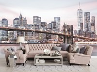 Флізелінові фотошпалери Манхеттен 368x254 см Місто - Бруклінський міст на світанку (13808V8)+клей