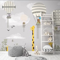 Флизелиновые фотообои 368 x 254 см Детские - Животные на воздушном шаре (13813V8)+клей