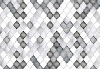 Флізелінові фотошпалери в зал 416x254 см Візерунок Чорно-біла марокканська конюшина (13824VEXXXL)+клей - вид 1 мініатюра