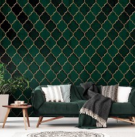 Флізелінові фотошпалери до зали 416x290 см Візерунок Темно-зелена марокканська конюшина (13825VEXXXXL)+клей - вид 8 мініатюра