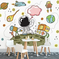 Популярные флизелиновые фотообои 416 x 254 см Детские - Астронавт на луне (13826VEXXXL)+клей