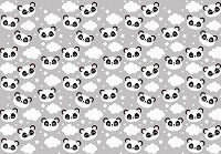 Флизелиновые фотообои в детскую комнату Пандочки на ночных облаках (13830V)+клей - вид 1 миниатюра