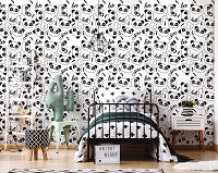 Флізелінові фотошпалери в дитячу 368x280 см Пандочки з написом привіт люблю тебе (13831V10)+клей