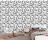 Панда флизелиновые фотообои 460 x 300 см Детские мишки с надписью привет люблю тебя (13831V12)+клей