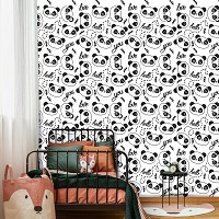 Флізелінові фотошпалери хмари небо 368x254 см Дитячі - Пандочки з написом привіт люблю тебе (13831V8)+клей