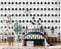 Флизелиновые фото обои в детскую комнату 254 x 184 см Пандочки (13832V4)+клей