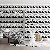 Флизелиновые фотообои с пандами 416 x 254 см Мишки в детскую на стены (13832VEXXXL)+клей