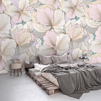 Флизелиновые фотообои в романтическом стиле Пастельные цветы (13836V)+клей
