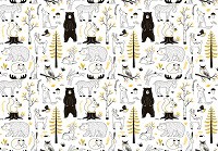 Флизелиновые фотообои 416 x 290 см Детские - Лесные животные на белом фоне (13838VEXXXXL)+клей - вид 1 миниатюра