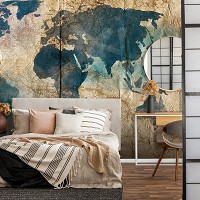 Флизелиновые фотообои фото 368 x 254 см Карта мира на старом пергаменте (13849V8)+клей