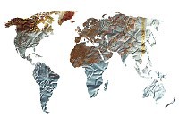 Флизелиновые фотообои для зала 416 x 290 см Металлическая карта мира на белом фоне (13850VEXXXXL)+клей - вид 1 миниатюра