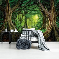 Флизелиновые фотообои в коридор 3D 368 x 254 см Природа - Тропический лес и тропинка (13852V8)+клей