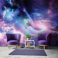 Фотообои флизелиновые 254 x 184 см Яркий космос (13867V4)+клей