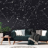 Флизелиновые фотообои для мальчиков 368 x 280 см Космос - Созвездия (13873V10)+клей