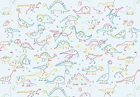 Флизелиновые фотообои для мальчиков Детские - Нарисованные на стене динозаврики (13874V)+клей - вид 1 миниатюра