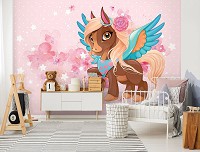 Флизелиновые фотообои в детской 460 x 300 см Коричневое пони (13883V12)+клей