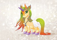 Флизелиновые фотообои для детей 368 x 254 см Детское - Волшебный единорог (13887V8)+клей - вид 1 миниатюра