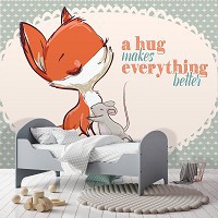 Флизелиновые фотообои в детскую комнату Лиса и мышь (13899V)+клей