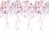 Фотошпалери флізелінові 416 x 254 см Рожеві листя на білому фоні (13905VEXXXL)+клей - вид 1 мініатюра