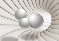 3d флізелінові фотошпалери 368x254 см Кулі та тунель у бежевому кольорі (13906V8)+клей - вид 1 мініатюра