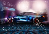 Фотообои 3D флизелиновые 416 x 290 см Неоновая машина для мальчика (13913VEXXXXL)+клей - вид 1 миниатюра