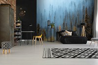 3 д флизелиновые фотообои природа 460 x 300 см Лес - деревья в тумане (13915V12)+клей