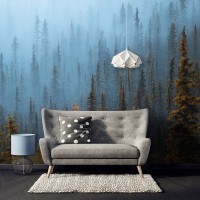 Красива природа флізелінові фотошпалери 416x254 см Ліс - дерева у тумані (13915VEXXXL)+клей - вид 4 мініатюра