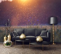 Флизелиновые фотообои рассвет Луг - Утреннее поле (13917V)+клей