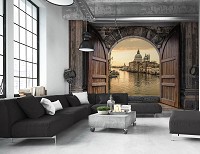 Флизелиновые фотообои 3D Вид на базилику Санта-Мария-делла-Салюте в Венеции (13922V)+клей