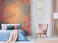 Флизелиновые современные фото обои 206x275 см Медная структура (13961VEA)+клей
