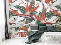 Флизелиновые фото обои листья 254x184 см Природа Экзотические Цветы Стрелиция Королевская (13976V4)+клей
