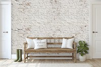 Флизелиновые фотообои 520x318 см Старая белая кирпичная стена (13992VEXXXXXL) +клей