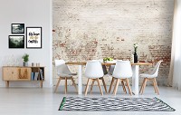 Флизелиновые фотообои под кирпич в интерьере стиль лофт 460x300 см Старая светлая стена (13993V12) +клей