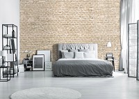 Флизелиновые фото обои 254x184 см Бежевый кирпич (13994V4)+клей