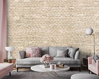 Флизелиновые фотообои стиль лофт 416x254 см Бежевый кирпич (13994VEXXXL) +клей