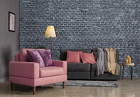 Флизелиновые фотообои на кухню стиль лофт 416x290 см Антрацитовая кирпичная стена (13995VEXXXXL) +клей