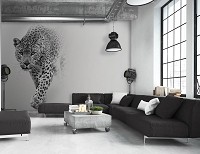 Флизелиновые фотообои 520x318 см 3D Животные - Черно-белый леопард (13997VEXXXXXL) +клей