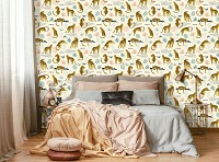 Флізелінові фотошпалери 460x300 см Екзотика Тварини Леопарди у стилі Бохо (14008V12) +клей