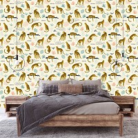 Флізелінові фотошпалери 416x254 см Екзотика Тварини Леопарди у стилі Бохо (14008VEXXXL) +клей