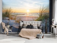 Флизелиновые фотообои 368x254 см 3D Морской пейзаж Закат на пляже (14020V8)+клей