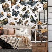 Флизелиновые фотообои 312x219 см Нарисованные бабочки на бетоне (14023VEXXL) +клей