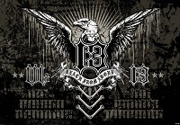 Флізелінові фотошпалери 368x254 см Графіті чорний білий орел у стилі байкера (14027V8) +клей